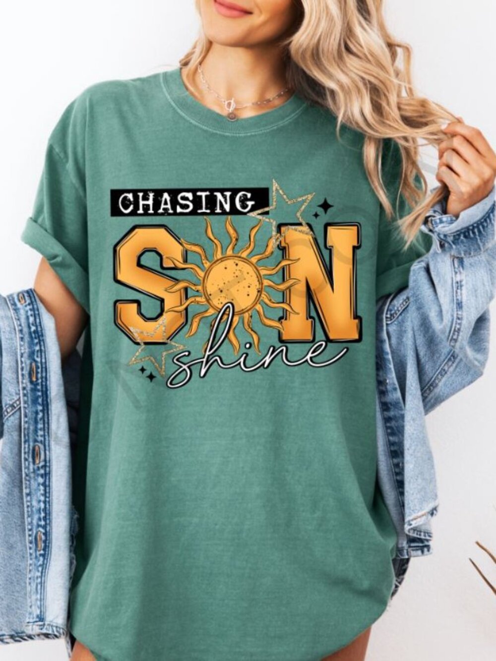 Chasing Sunshine Tee, Retro Sun Shirt, Boho Summer Tee, Cute Graphic Tee